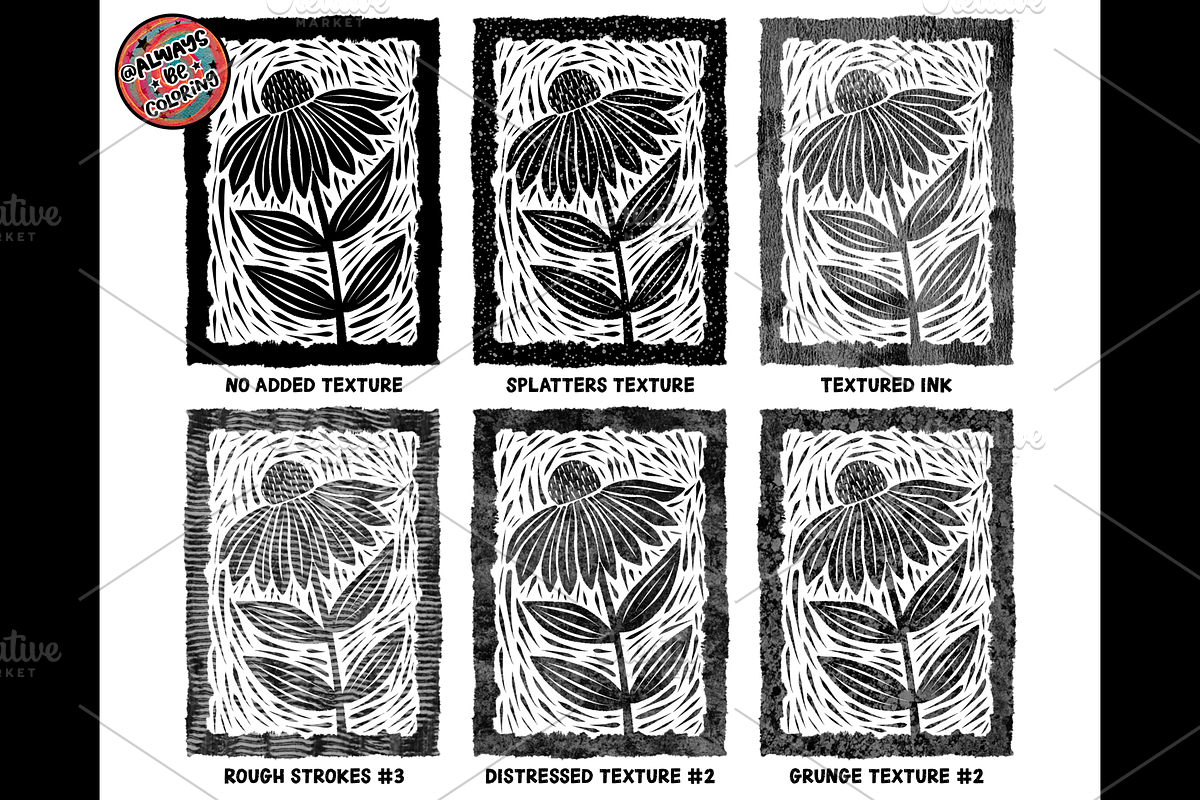 Procreate Linocut Brush Set Volume 2, a Brush Add-On by AlwaysBeColoring (Photo 7 of 13)