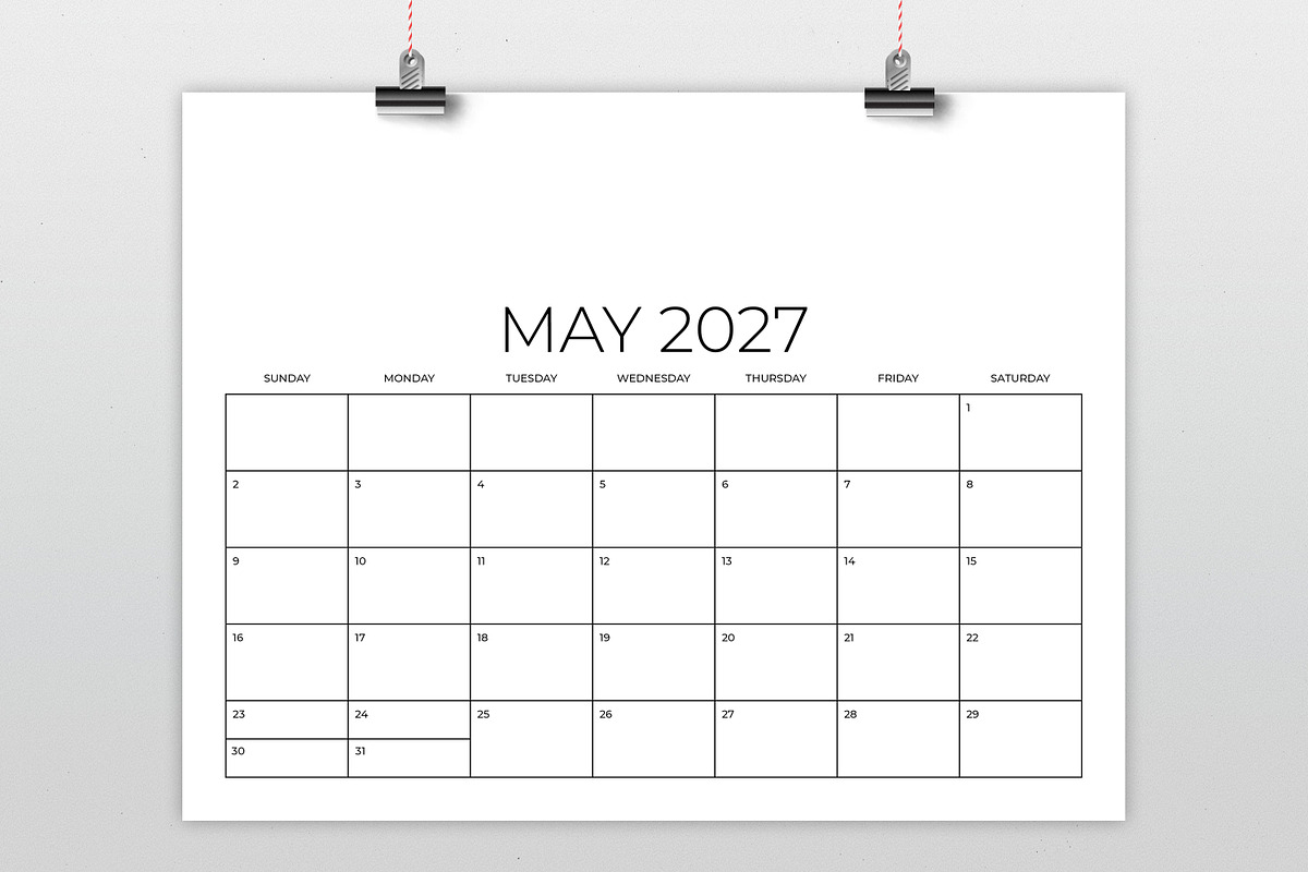 2027 8.5x11 Inch DIY Calendar preview 3