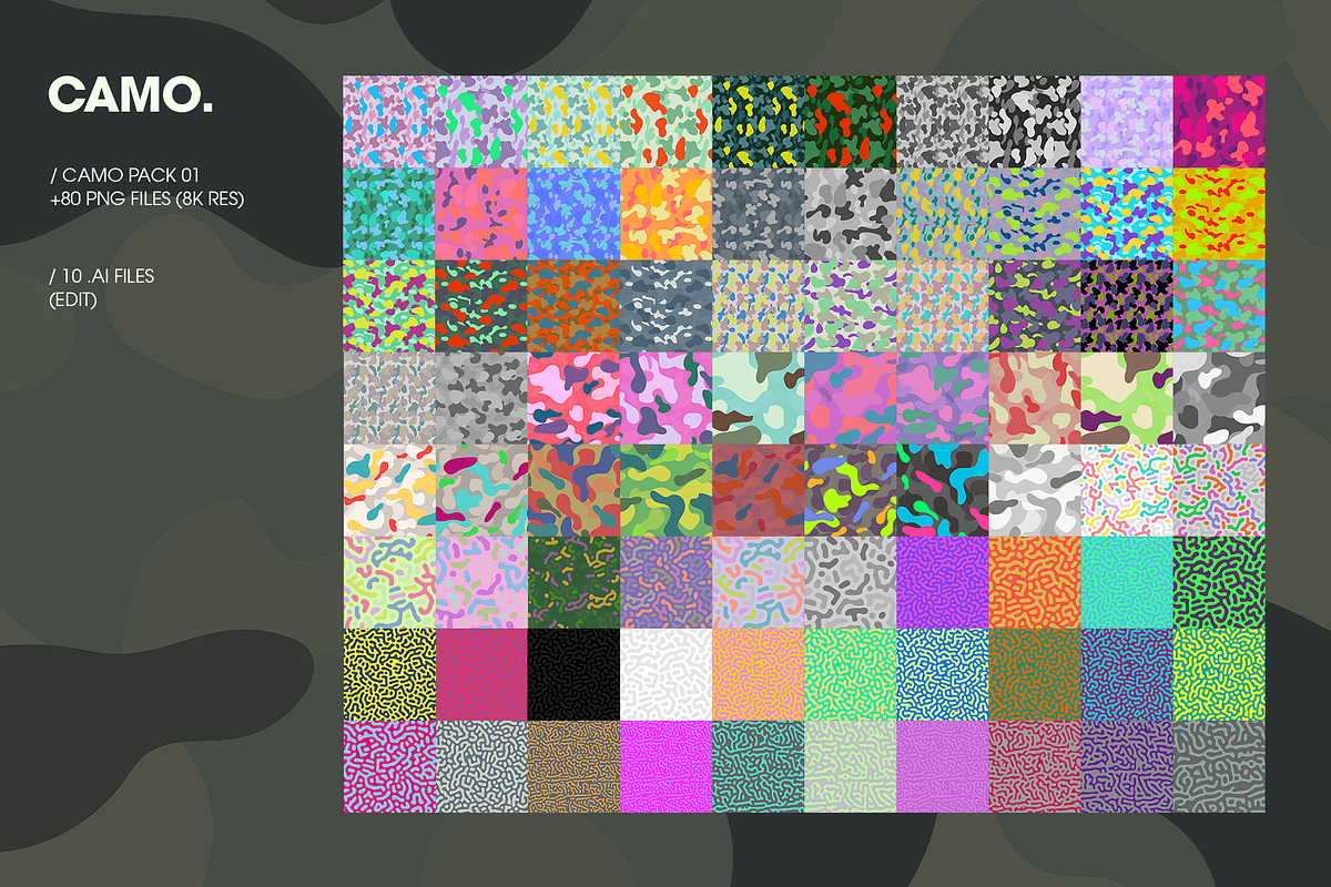 CAMO PATTERNS / volume 01, a Pattern Graphic by ATV SHOP (Photo 5 of 9)