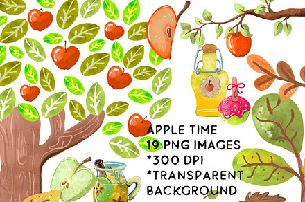 Apples Clipart, Apple Tree, Basket,
