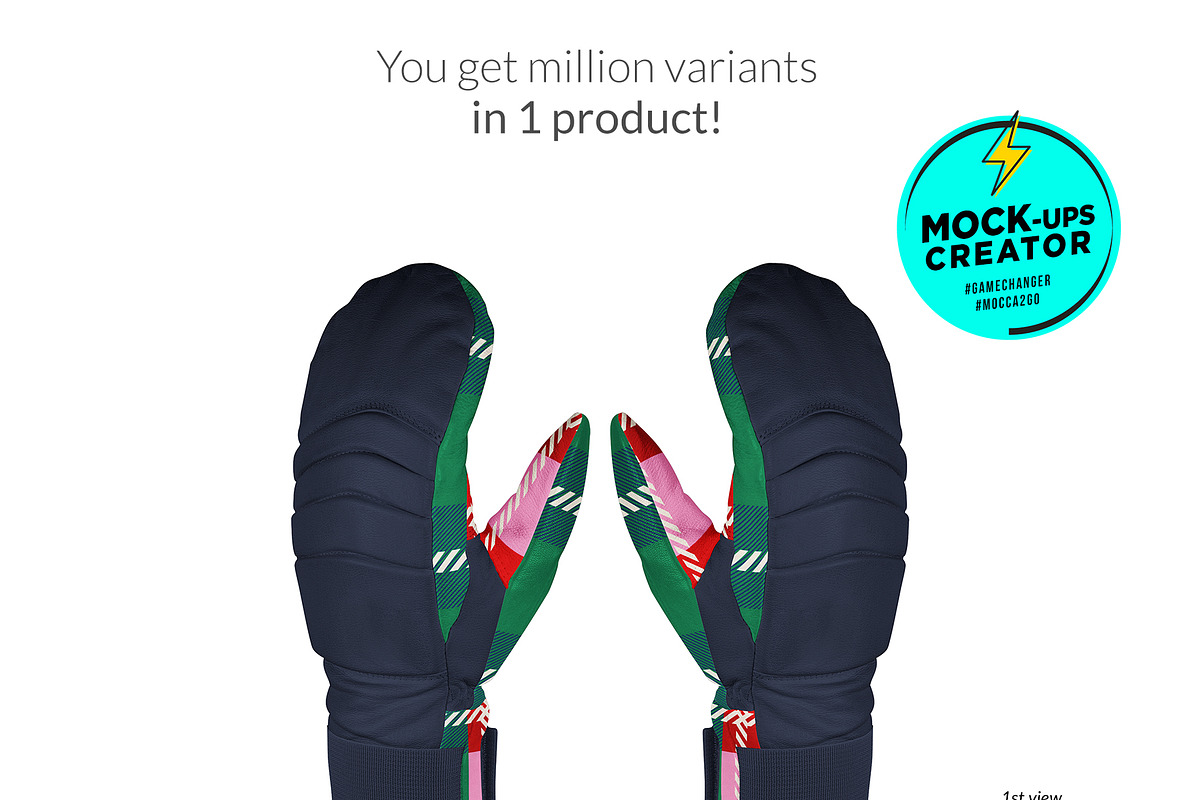 Sport Mittens Gloves 6xMock-ups, a Print Template by Mocca Mockups Store (Photo 5 of 6)
