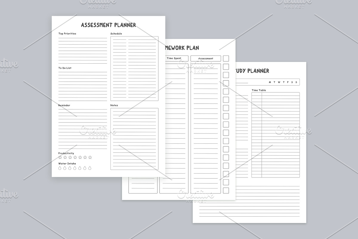 Study Planning Pages Set V-04, a Stationery Template by shahsoft (Photo 2 of 3)