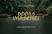 Books Vhasenti - Blackletter Font, a Blackletter Font by Dhabee (Thumbnail 1 of 7)