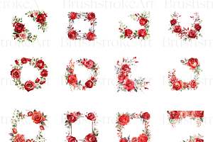 Watercolor Rose Flower, Red Rose PNG