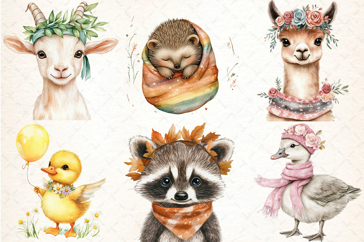 Boho Baby Clipart Bundle Boho Animal, an Illustration by DreamCafeArt (Photo 4 of 7)
