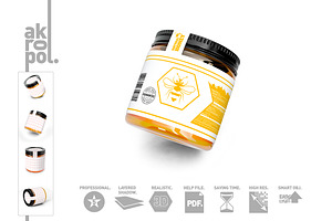 Honey Jar Bottle Mockup