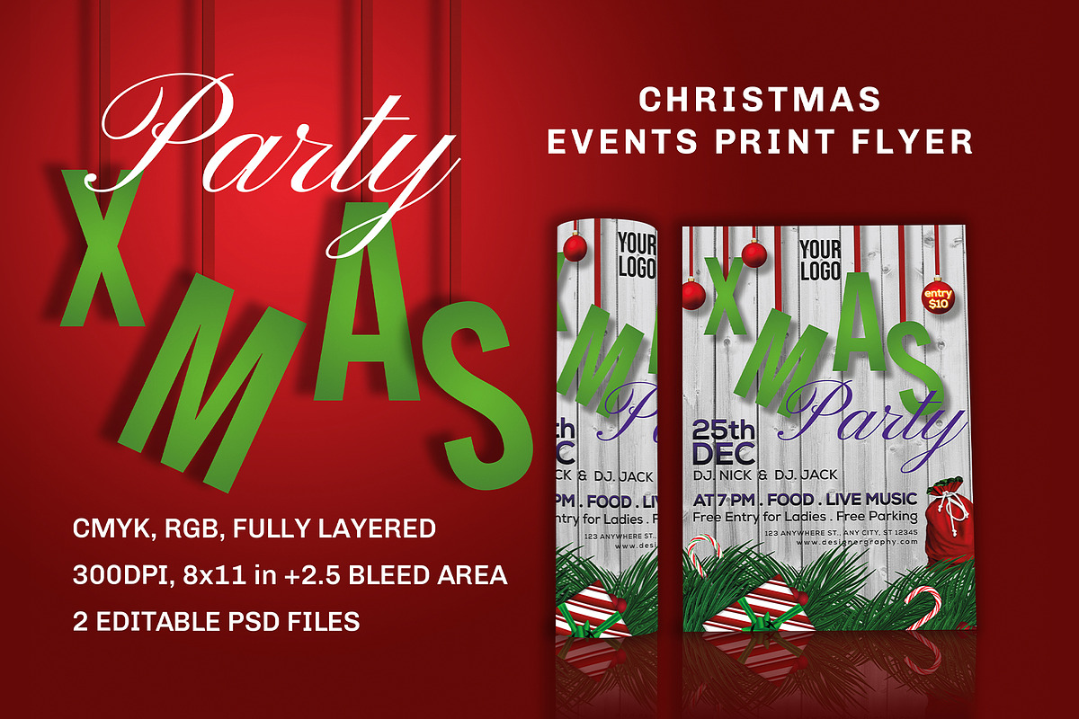 Christmas Events Flyer Template, a Flyer Template by designerzDukan (Photo 1 of 2)