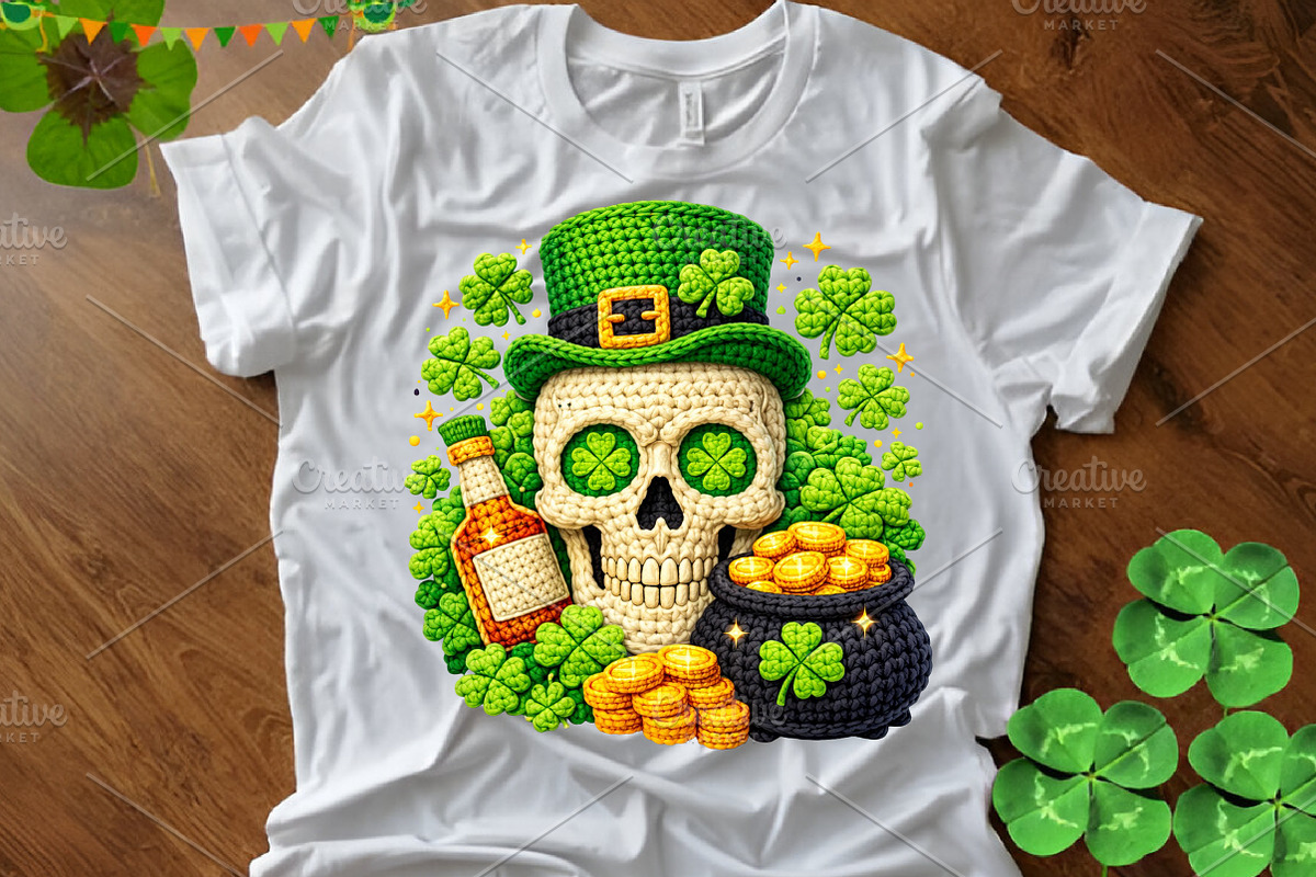 St Patricks Day Skull PNG, an Illustration by Canvas Craft (Photo 4 of 4)