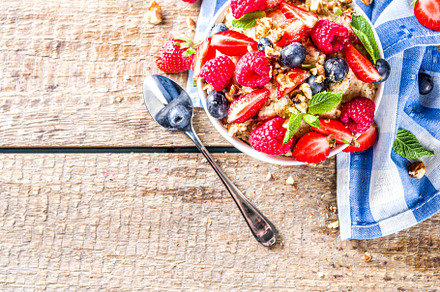 Oatmeal with Berries, a Food & Drink Photo by Rimma