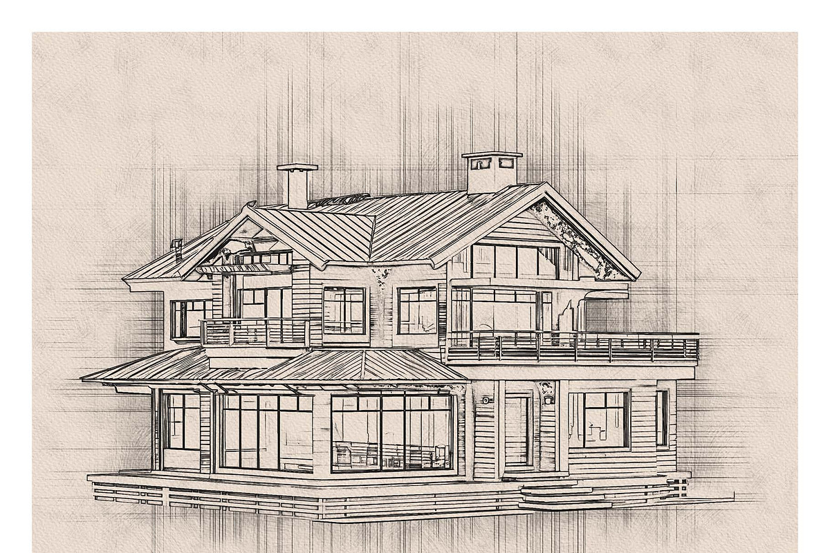 Architecture Line Drawing Photoshop, an Action Add-On by Photoshop Action (Photo 6 of 13)