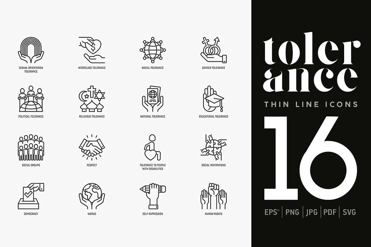Tolerance | 16 Thin Line Icons Set, a Solid Icon by Alex Blogoodf (Photo 1 of 11)