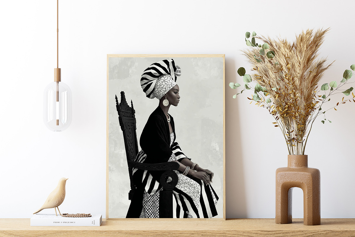 African Royalty Queen Wall Art, a Person Illustration by PrintablesByFranklyn (Photo 6 of 6)
