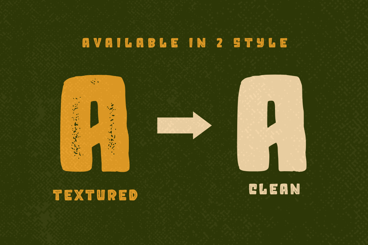 Rungkad - Textured Display Font, a Symbol Font by Sronstudio