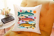 Colorful Fish Ocean Vintage PNG, a Work Illustration by Sublimation Artist (Thumbnail 9 of 9)