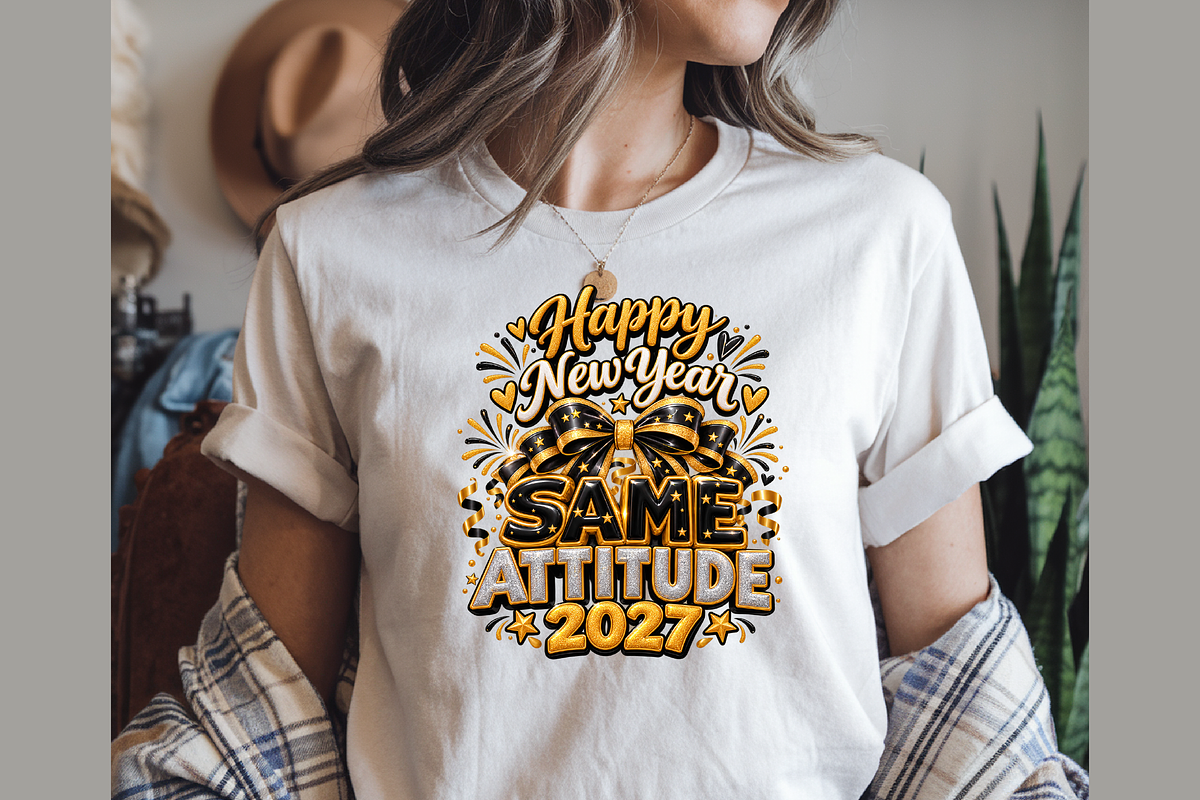 Happy New Year 2027 Same Attitude, a Seasonal Illustration by Printable Design Store (Photo 4 of 5)