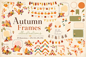 Autumn Frames Illustrations, a Seasonal Illustration by Anna Studio
