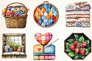 Watercolor Cottage Quilts Fussy Clip, an Illustration by Libby Wishes (Thumbnail 6 of 6)