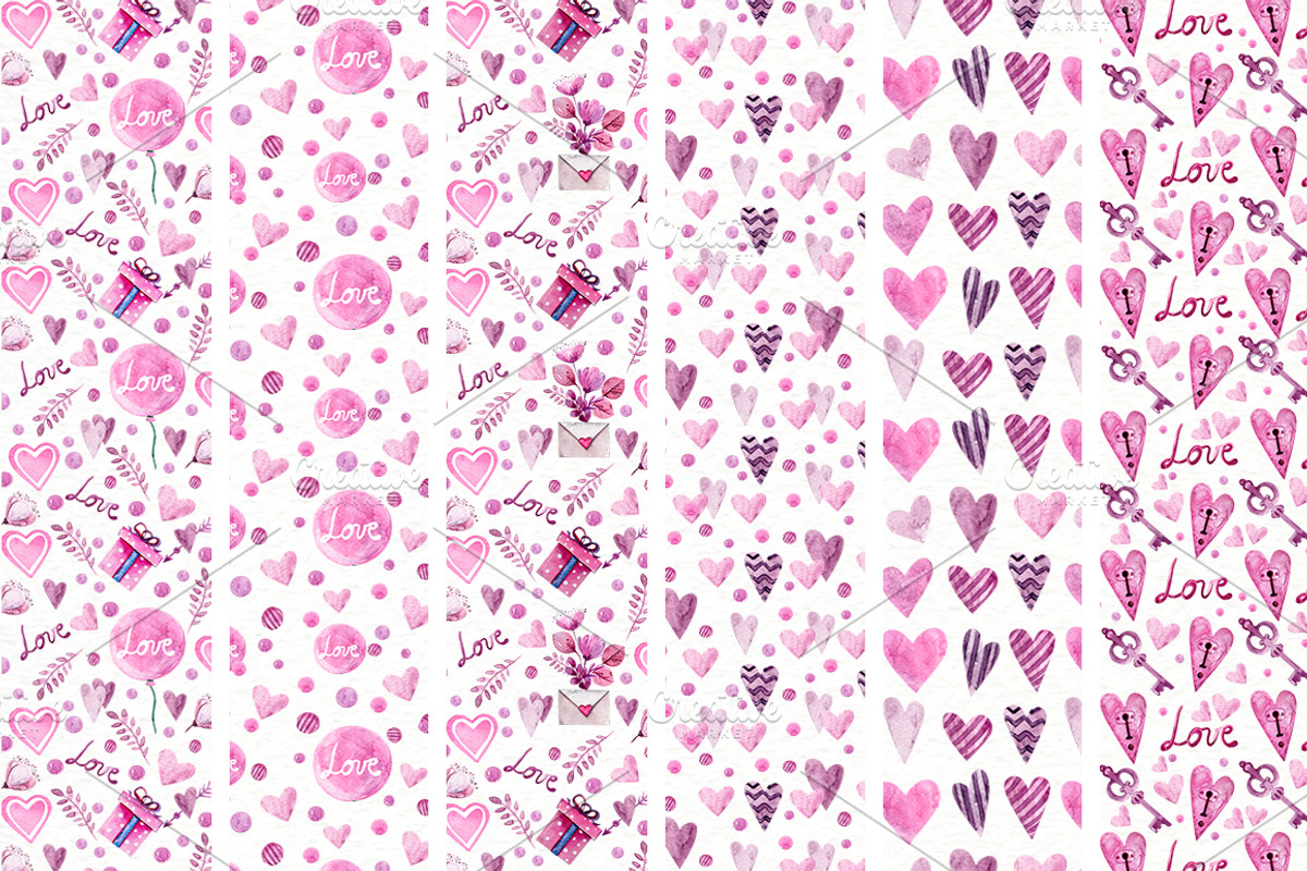 Watercolor Valentine's Day, a Decorative Illustration by Ksenia Markevych (Photo 7 of 8)