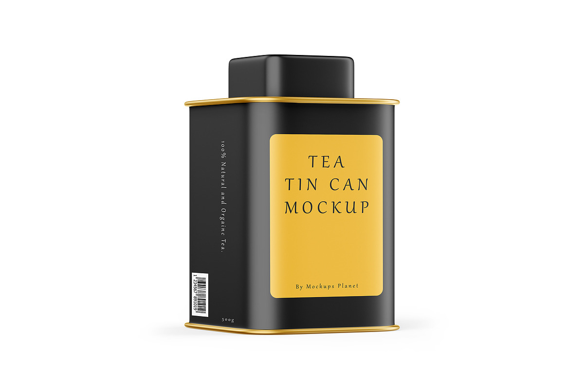 Matte Tea Tin Can Mockup, a Packaging Mockup by Mockups Planet (Photo 3 of 7)