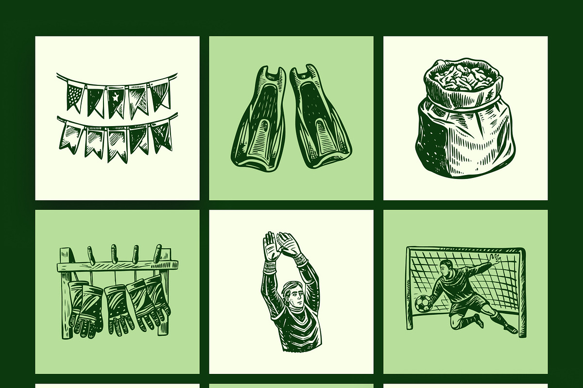 Vintage Soccer Illustration Set, a Sport Illustration by Prosymbols (Photo 7 of 10)