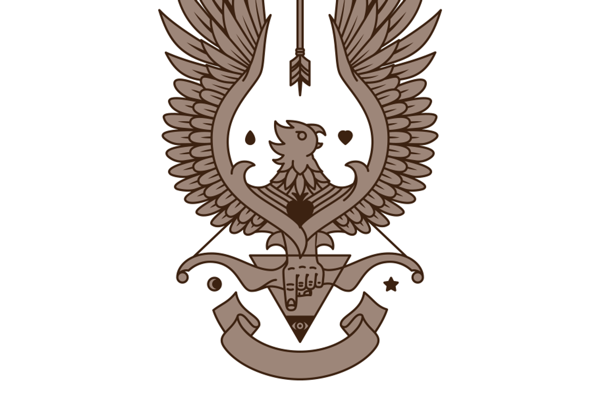 Mystical Bird with Arrow Vector, an Education Illustration by Tovarkovdesign (Photo 4 of 9)