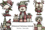 whimsical Santa reindeer clipart, an Illustration by CraftArtStudio (Thumbnail 1 of 6)