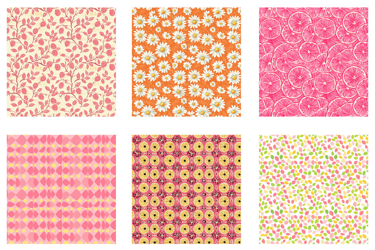 Pink Lemon Digital Paper, a Texture Illustration by Designworld (Photo 2 of 5)