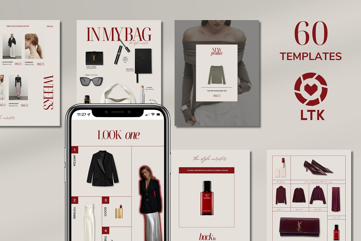 LTK Canva templates Red, a Social Media Template by Studio Suvelle (Photo 1 of 7)