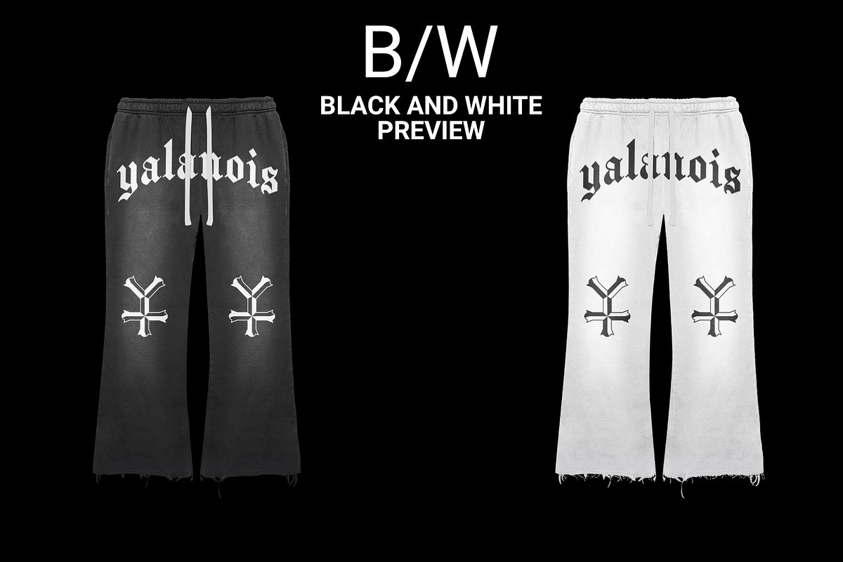 washed flares sweatpants mockup, a Bottom Mockup by yalanois (Photo 2 of 5)