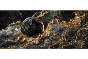 Luxury space fantasy with gold and, an Abstract Photo by piter.goskov