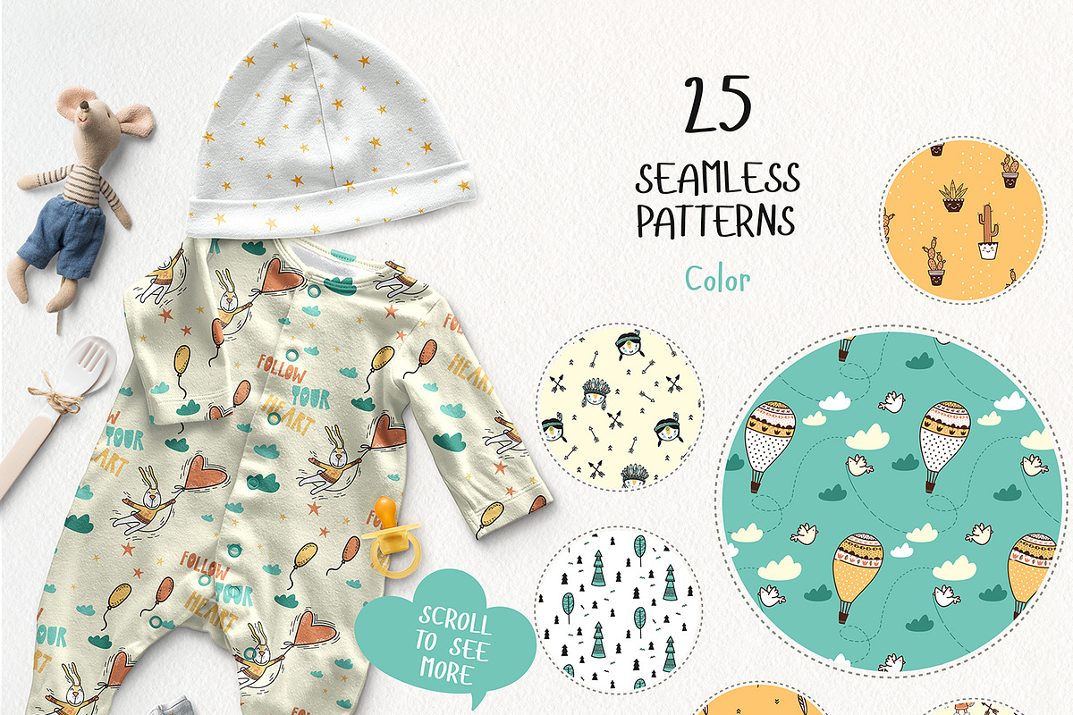 Cute Kids Scandinavian Set, an Animal Illustration by KAZUKA (Photo 10 of 10)