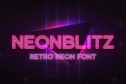 NEONBLITZ - Retro Neon Font, a Sans Serif Font by Almarkhatype