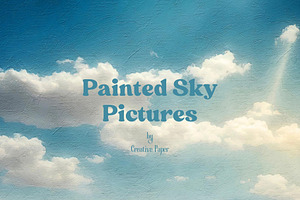 Painted Sky Pictures, Sky Landscape, a Texture Graphic by by creative paper