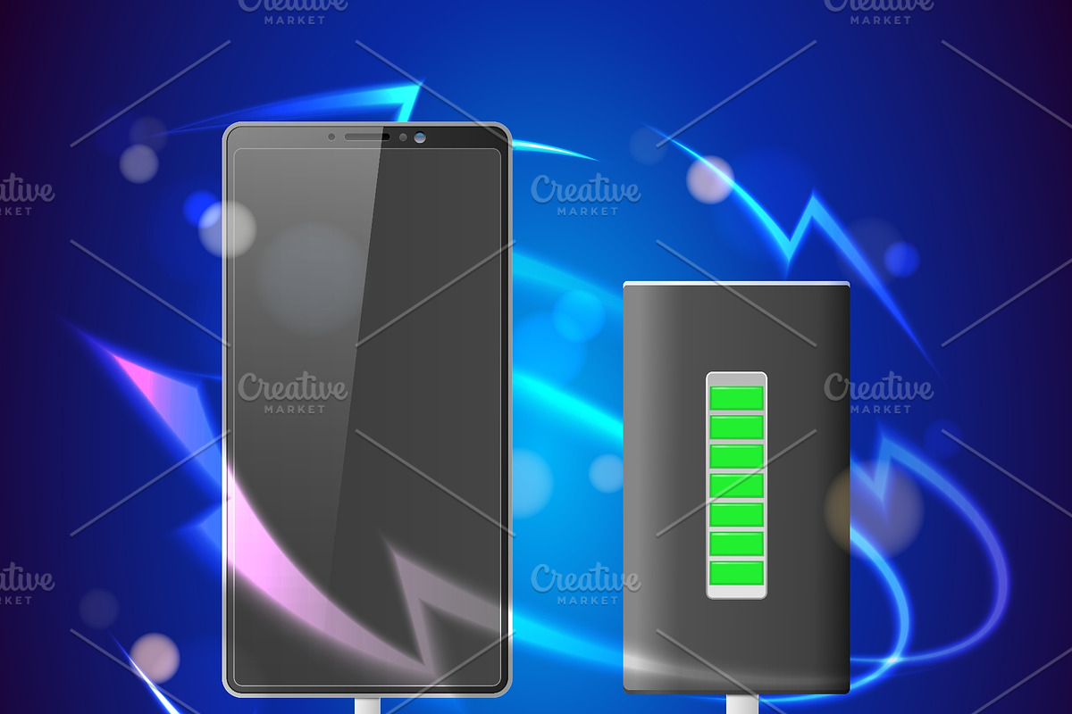 Realistic mobile phone with external, an Object Illustration by Vectorbuum (Photo 3 of 3)