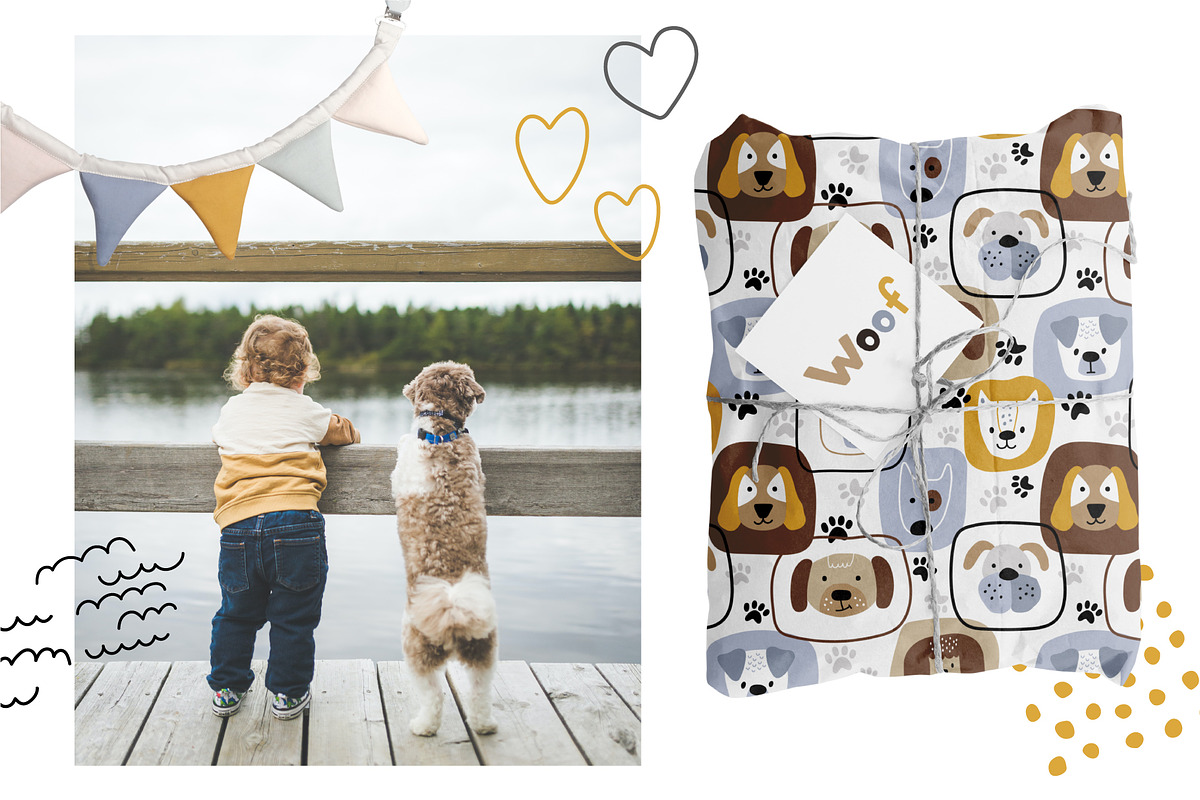 Doggy Woof. Vector dog patterns, a Pattern Graphic by ValeriiaFeeva (Photo 2 of 11)