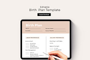 Printable Birth Plan Template, Labor, a Print Template by BrushstrokeArtGB (Thumbnail 3 of 5)