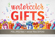 Watercolor gifts collection., a Texture Illustration by LeiaSW (Thumbnail 1 of 6)