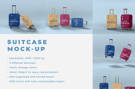 Travel Suitcase Mockups