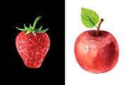 Watercolor set fruits and berries, a Food Illustration by Color_Brush (Thumbnail 5 of 12)