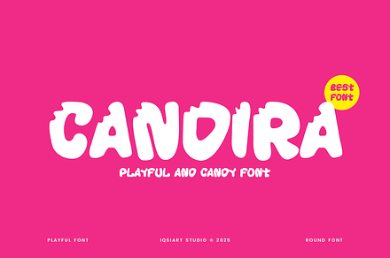 Candira - Candy Font, a Sans Serif Font by Iqsiart Studio