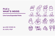 Halloween Icons, an Outline Icon by RachelDanam (Thumbnail 11 of 14)