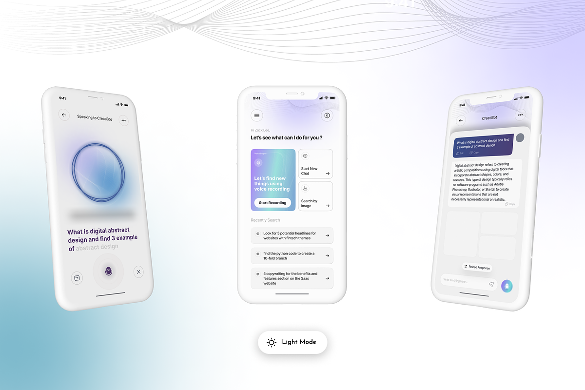 CreatiBot - Ai Mobile App UI KIT, an App Template by DesignWise (Photo 2 of 5)