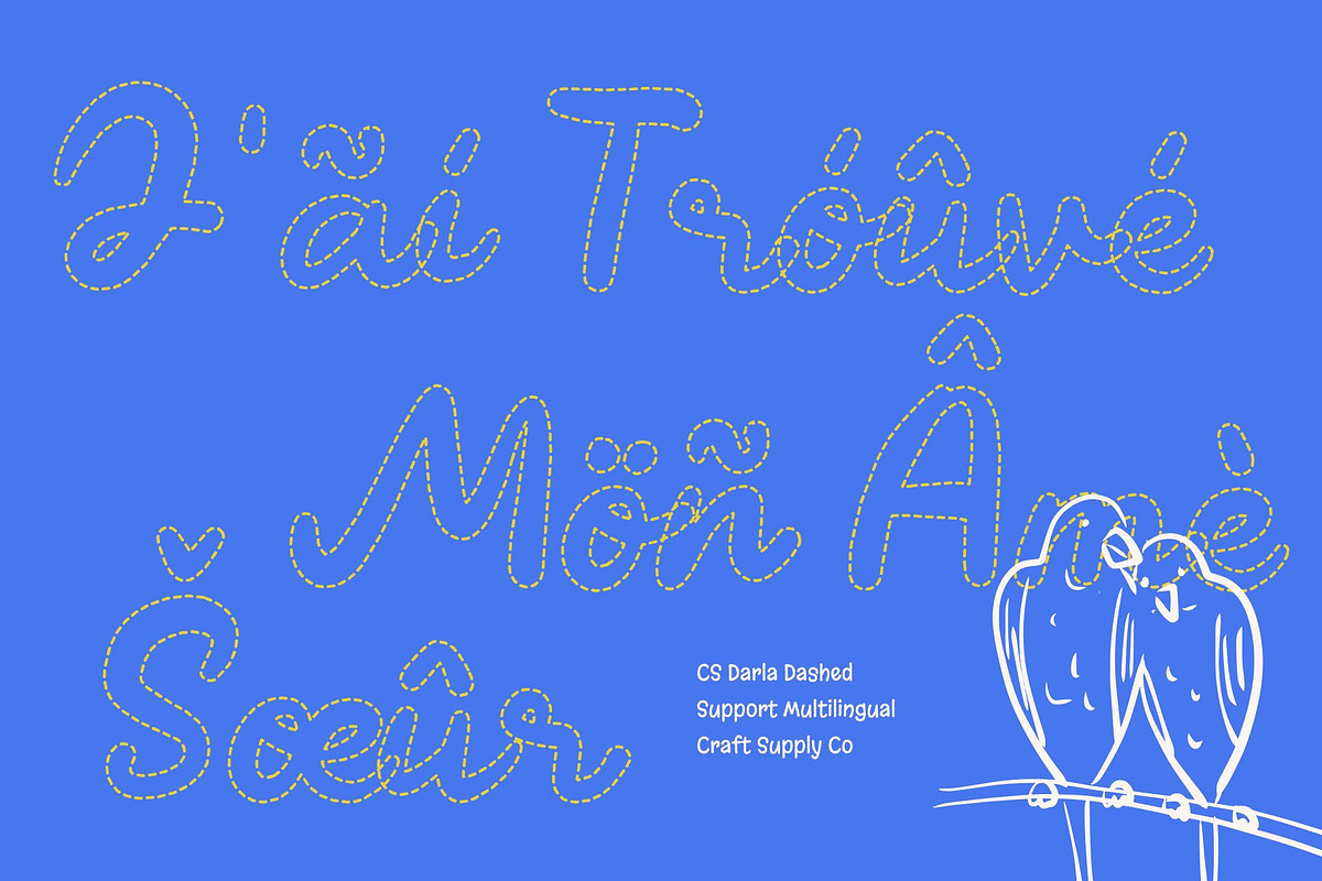 CS Darla Dashed, a Script Font by Craft Supply Co. (Photo 7 of 8)
