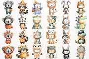 Watercolor Halloween Animals Clipart, an Animal Illustration by SugarCloudStudioArt (Thumbnail 5 of 5)