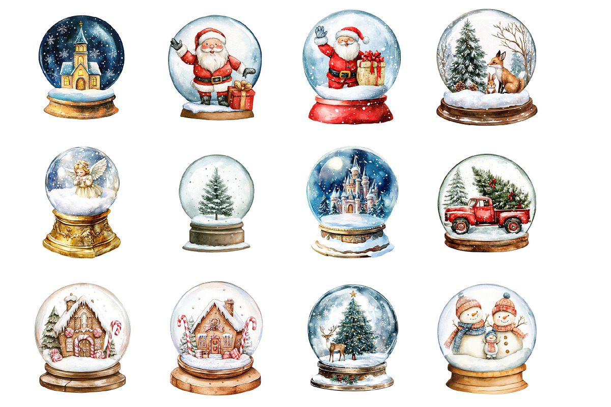Christmas Snow Globe Clipart, an Illustration by Design Market (Photo 2 of 3)