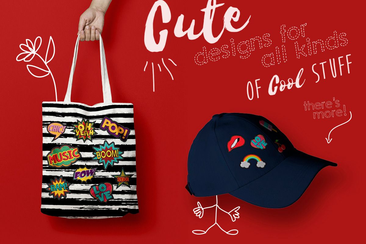Trendy Patches: vintage 90's set!, a Graphic by Cienpies Design (Photo 2 of 8)
