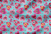 Blue pattern with pink love hearts, a Pattern Graphic by Art's and patterns (Thumbnail 2 of 2)