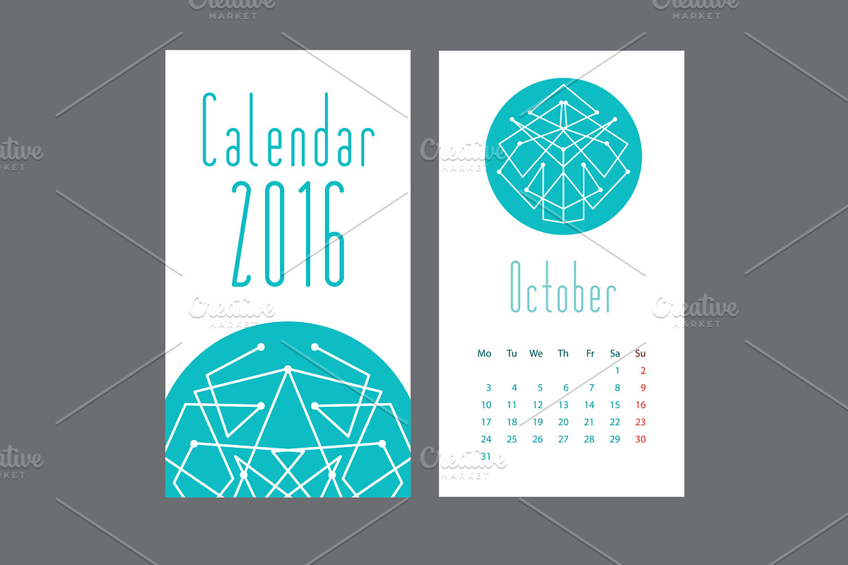 Calendar 2016 with abstractions, a Decorative Illustration by Feday (Photo 1 of 3)