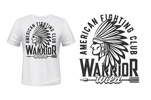 Indian Warrior, T-shirt Print