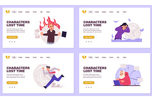 Time management. landing pages with, a Finance Illustration by Onyx